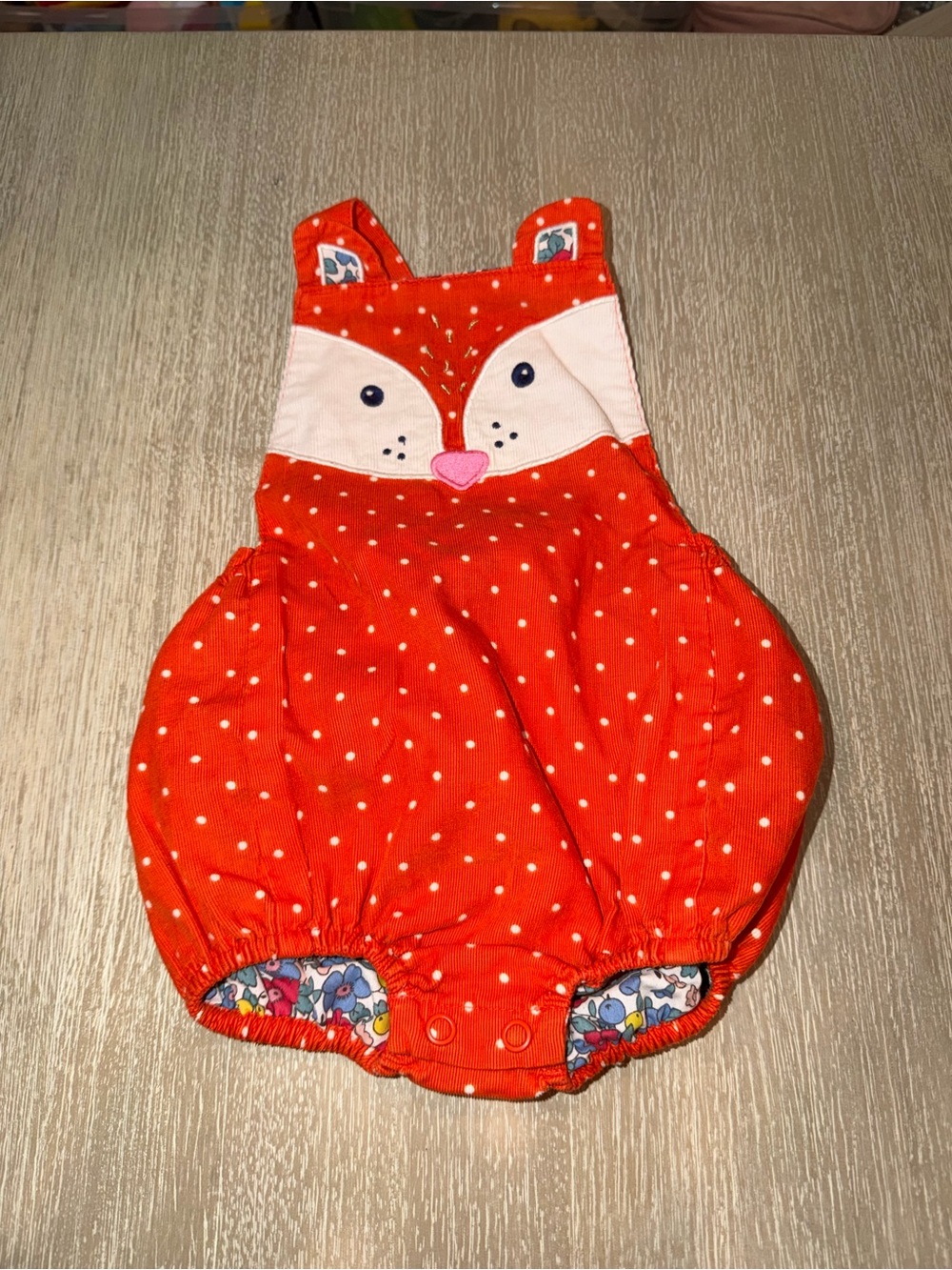 Baby Boden Fox Bubble Romper size 9-12 months